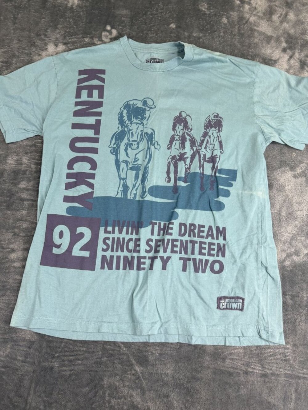 Kentucky Graphic Tee By American Crown XL Blue Horse Racing Theme
